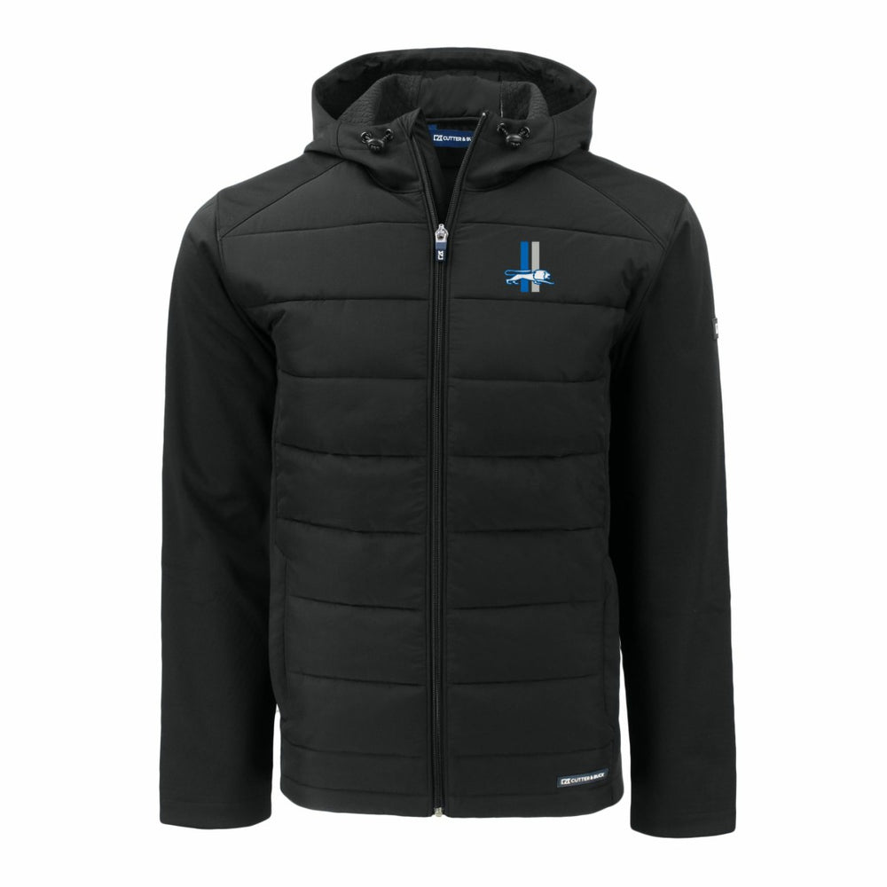Detroit Lions Cutter & Buck Throwback Big & Tall Evoke Hybrid Eco Softshell Recycled Full-Zip Jacket - Black on sale