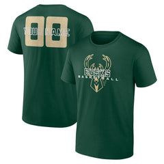 Milwaukee Bucks Stellar Personalized Name & Number T-Shirt - Hunter Green for sale
