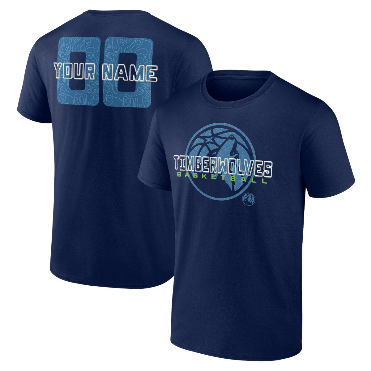 Minnesota Timberwolves Stellar Personalized Name & Number T-Shirt - Navy discount