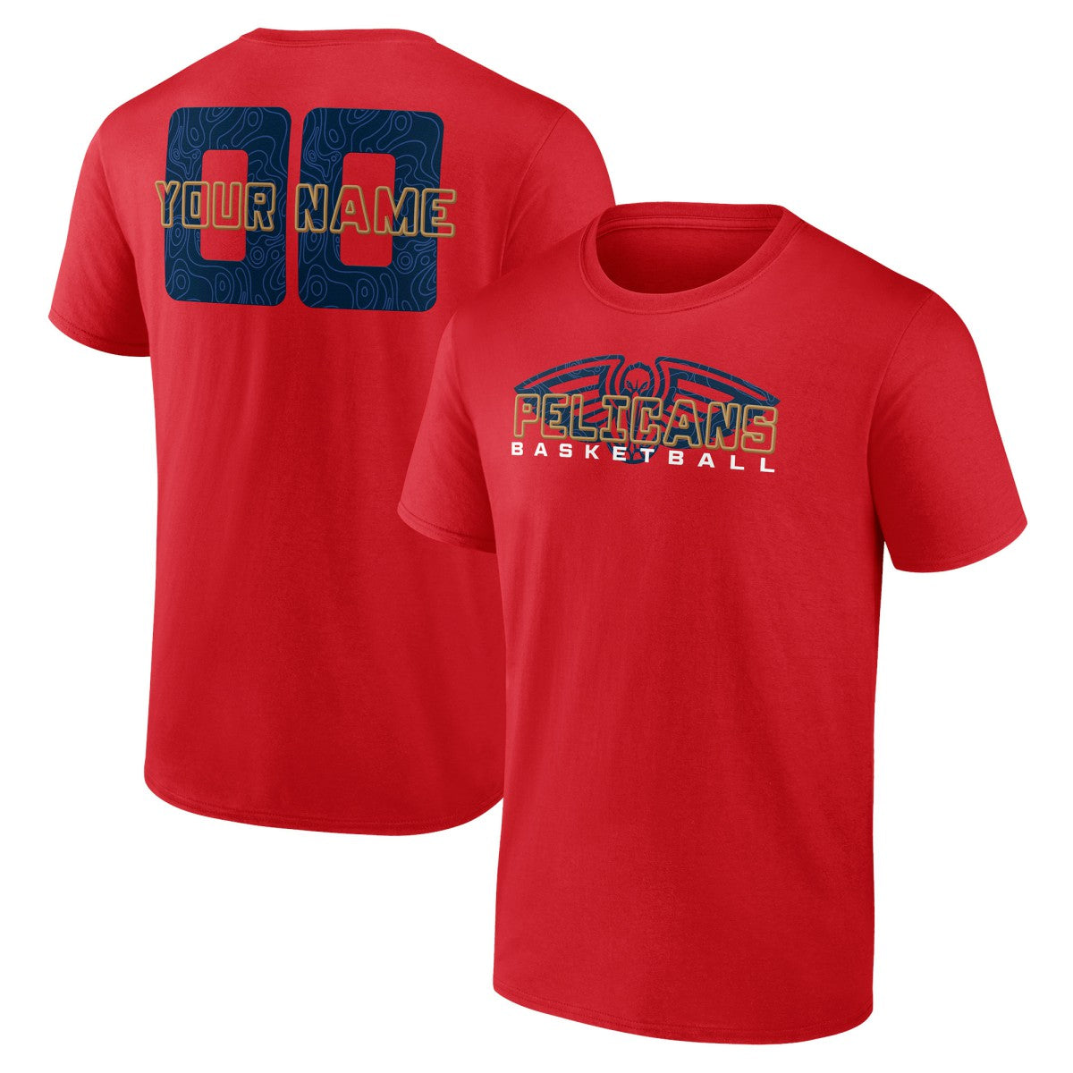 New Orleans Pelicans Stellar Personalized Name & Number T-Shirt - Red outlet