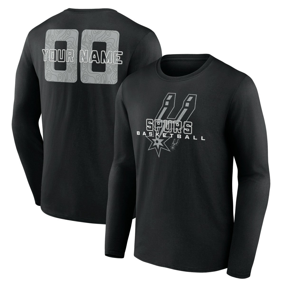 San Antonio Spurs Stellar Personalized Name & Number Long Sleeve T-Shirt - Black cheap