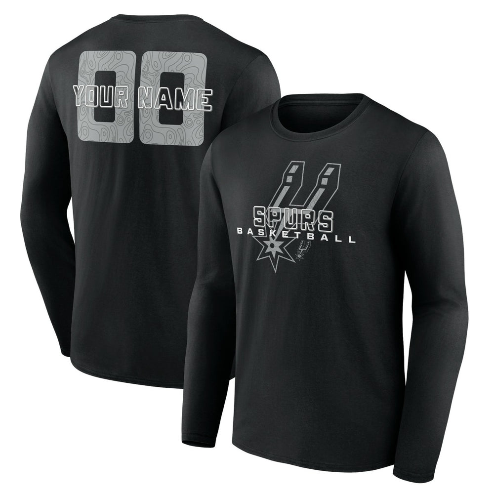 San Antonio Spurs Stellar Personalized Name & Number Long Sleeve T-Shirt - Black cheap