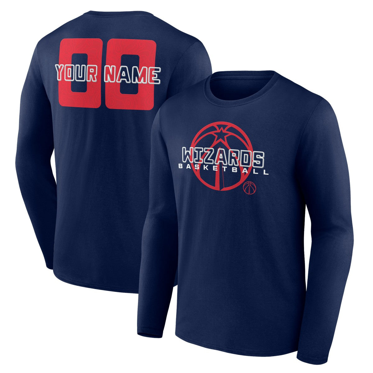 Washington Wizards Stellar Personalized Name & Number Long Sleeve T-Shirt - Navy on sale