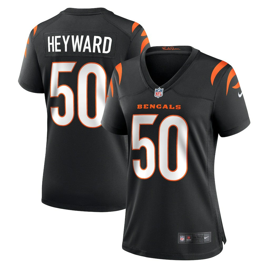 Shaka Heyward Cincinnati Bengals Women's Team Game Jersey - Black on sale