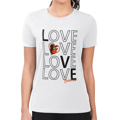 Baltimore Orioles G-III 4Her by Carl Banks Women's Super-Slim Fit Lightweight Love Graphic Team T-Shirt White