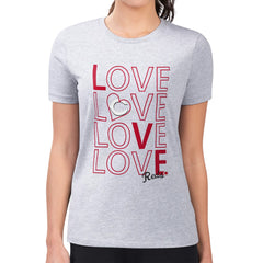 Cincinnati Reds G-III 4Her by Carl Banks Women's Super-Slim Fit Lightweight Love Graphic Team T-Shirt Heather Gray
