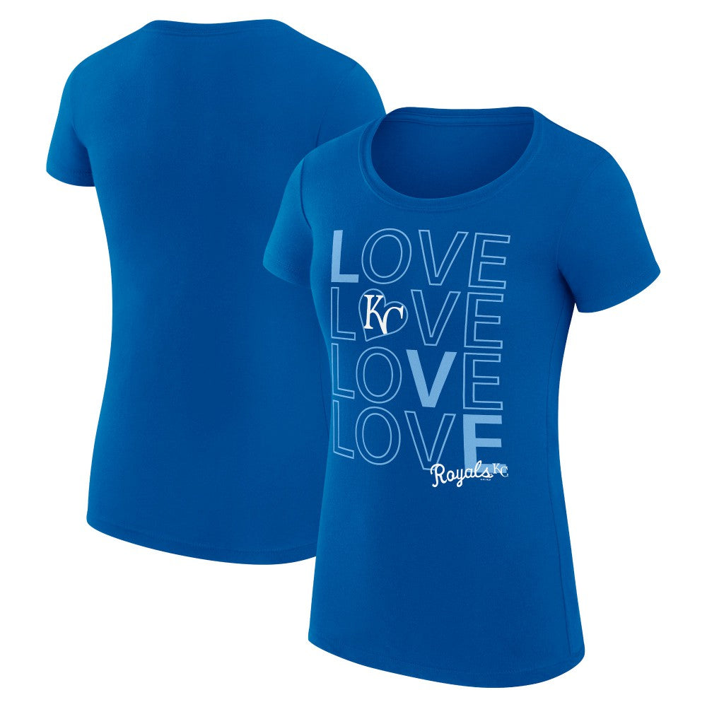 Kansas City Royals G-III 4Her by Carl Banks Women's Super-Slim Fit Lightweight Love Graphic Team T-Shirt Royal