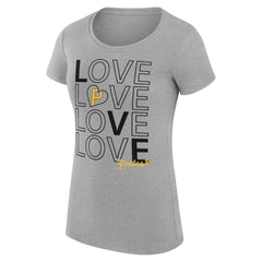 Pittsburgh Pirates G-III 4Her by Carl Banks Women's Super-Slim Fit Lightweight Love Graphic Team T-Shirt Heather Gray