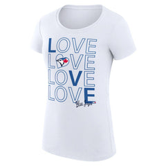 Toronto Blue Jays G-III 4Her by Carl Banks Women's Super-Slim Fit Lightweight Love Graphic Team T-Shirt White