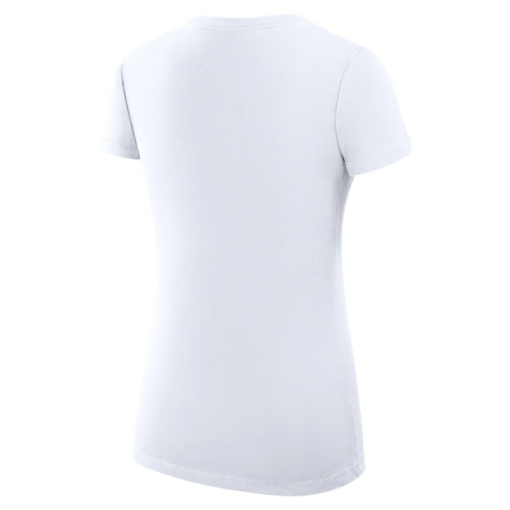 Detroit Tigers G-III 4Her by Carl Banks Women's Super-Slim Fit Lightweight Love Graphic Team V-Neck T-Shirt White