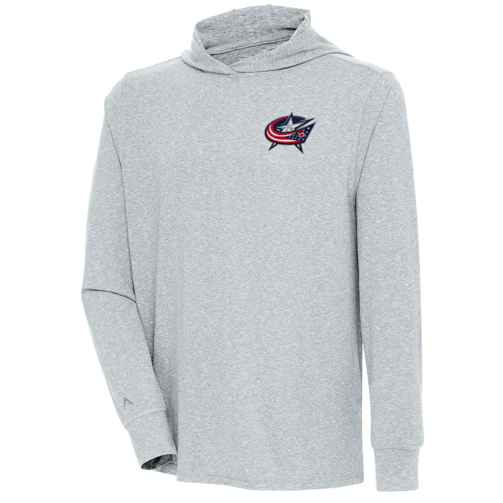 Columbus Blue Jackets Antigua Saga Pullover Hoodie - Heather Gray Hoodies