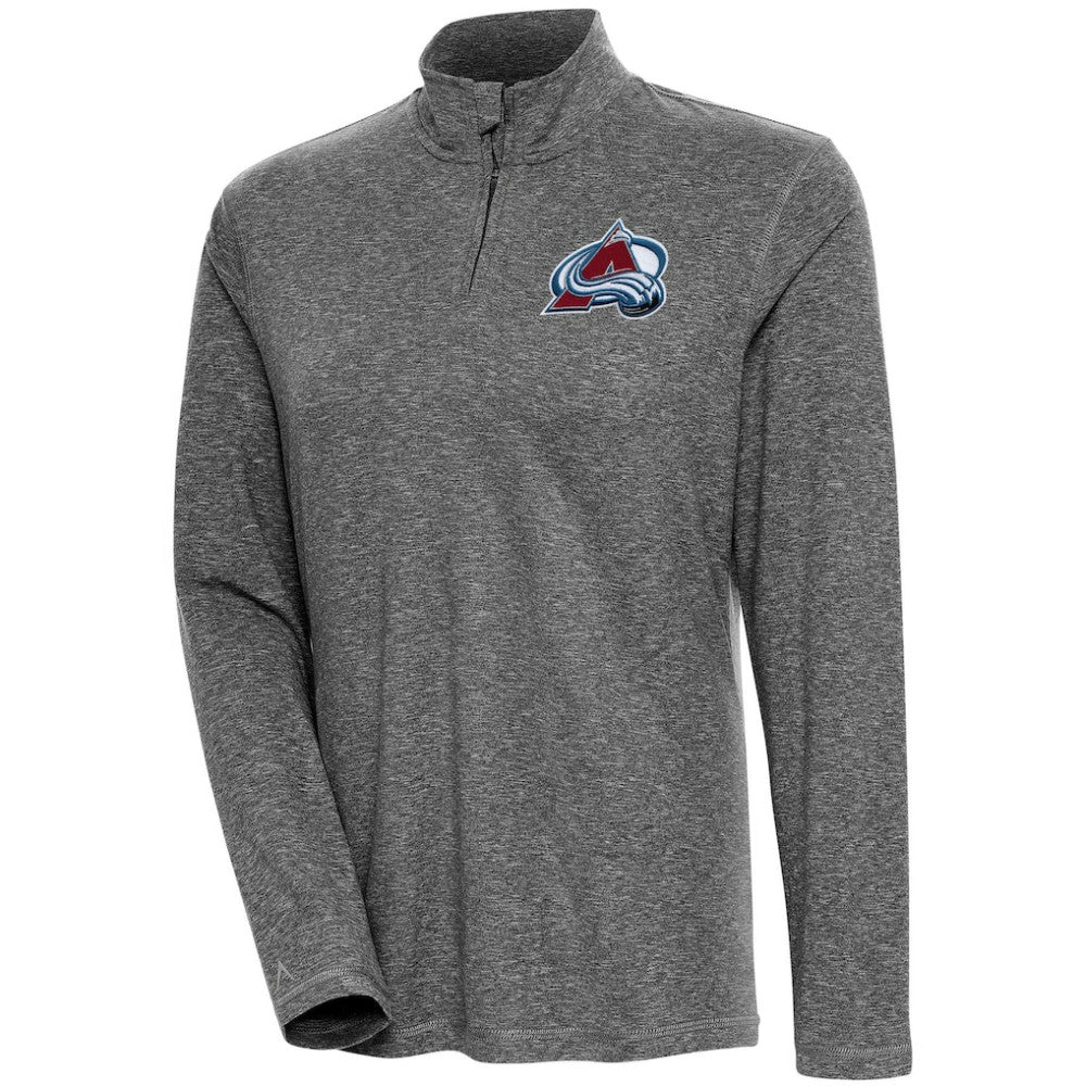 Colorado Avalanche Antigua Women's Confront Quarter-Zip Pullover Top - Heather Black Pullover