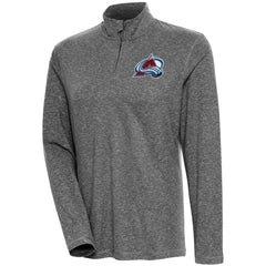 Colorado Avalanche Antigua Women's Confront Quarter-Zip Pullover Top - Heather Black Pullover