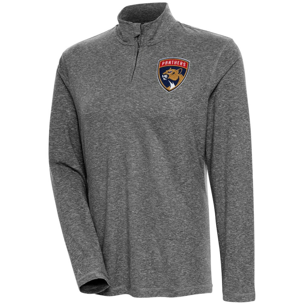 Florida Panthers Antigua Women's Confront Quarter-Zip Pullover Top - Heather Black Pullover