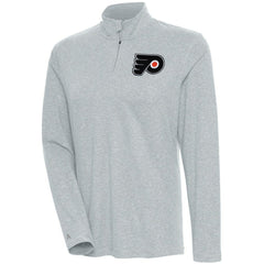 Philadelphia Flyers Antigua Women's Confront Quarter-Zip Pullover Top - Heather Gray Pullover