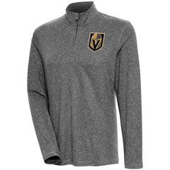 Vegas Golden Knights Antigua Women's Confront Quarter-Zip Pullover Top - Heather Black Pullover