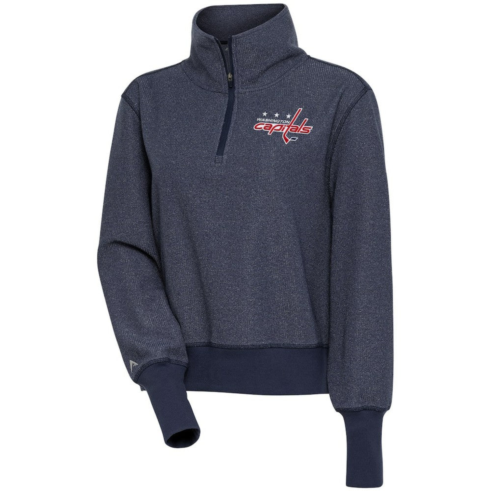 Washington Capitals Antigua Women's Upgrade Half-Zip Pullover Top - Heather Navy Pullover