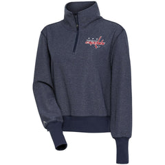 Washington Capitals Antigua Women's Upgrade Half-Zip Pullover Top - Heather Navy Pullover