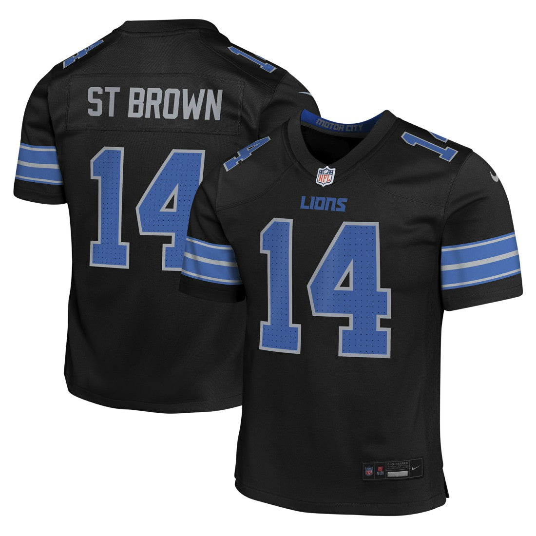 Amon-Ra St. Brown Detroit Lions Youth Game Jersey - Black cheap