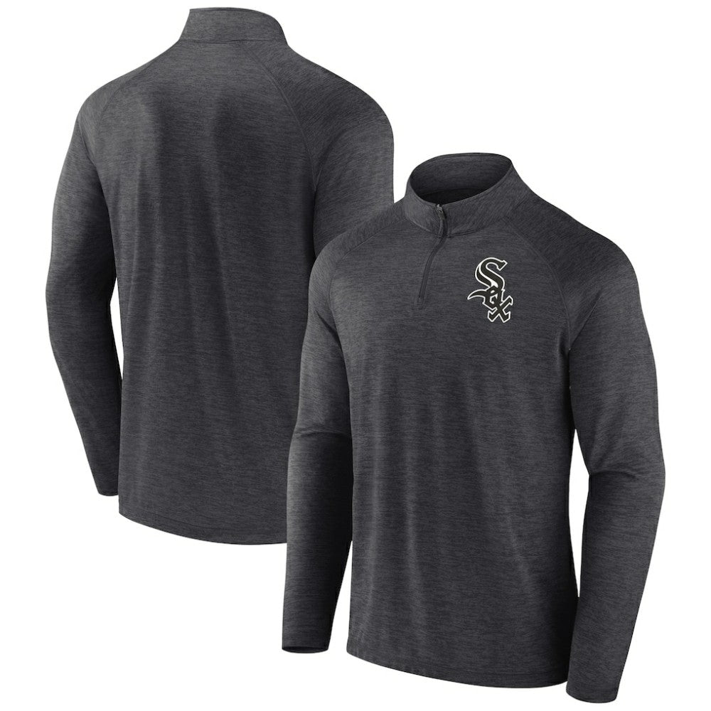 Chicago White Sox Profile Big & Tall Raglan Quarter-Zip Top Black