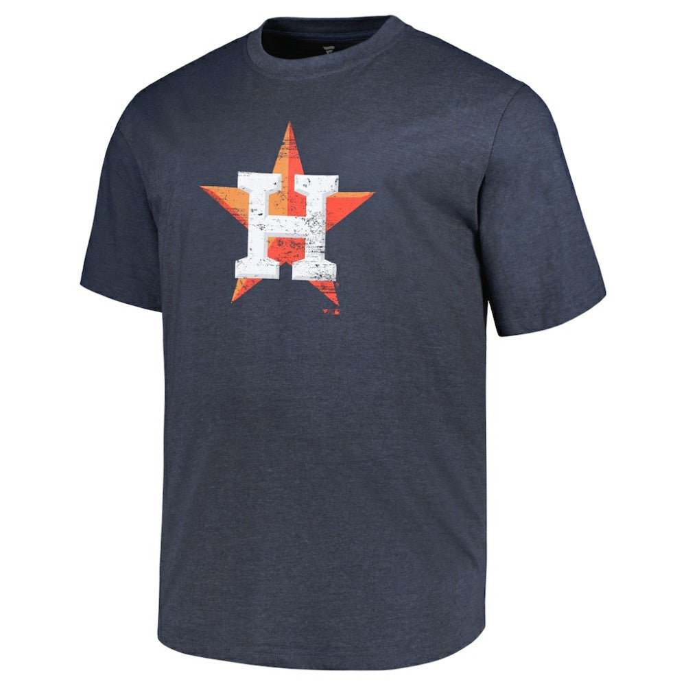 Houston Astros Profile Big & Tall Weathered Logo T-Shirt Heather Navy