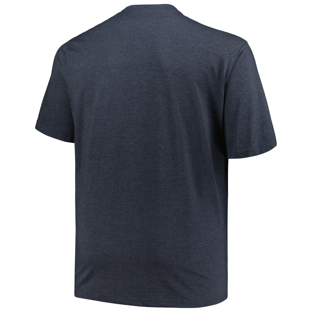 Milwaukee Brewers Profile Big & Tall Weathered Logo T-Shirt Heather Navy