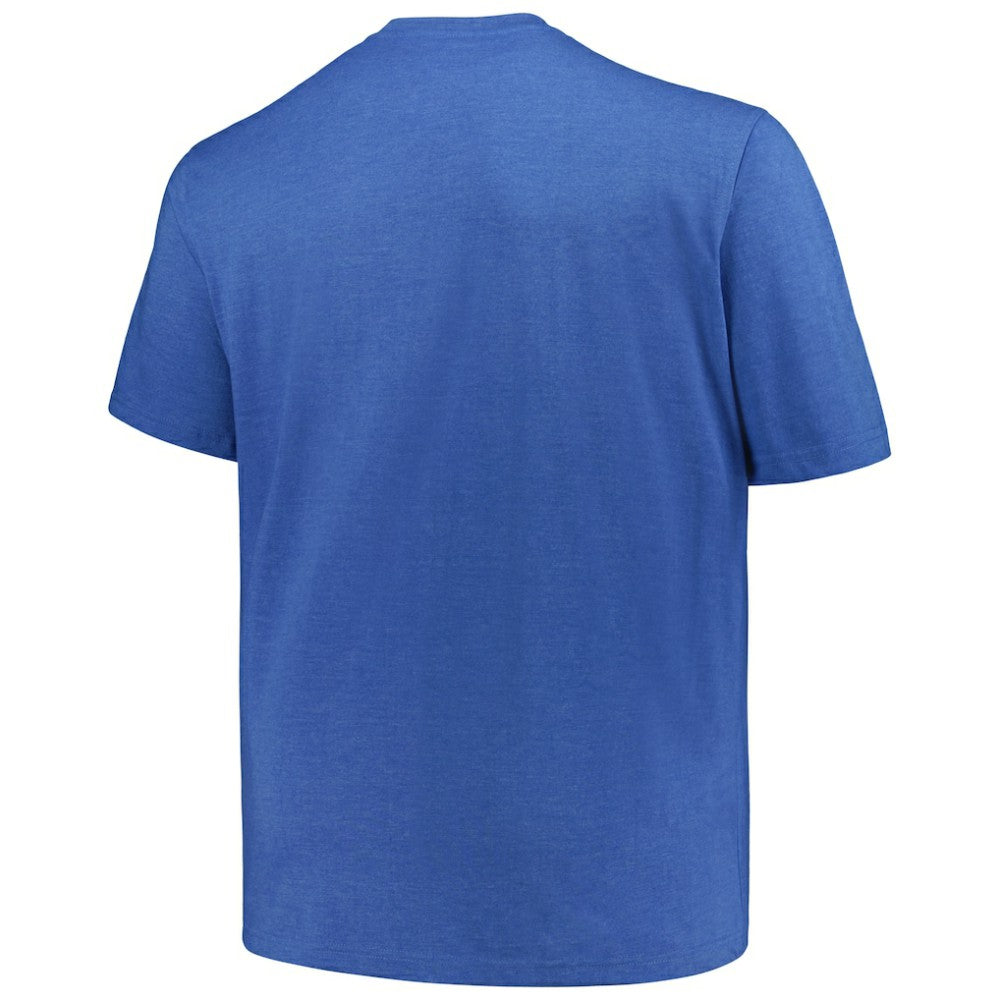 Chicago Cubs Profile Big & Tall Weathered Logo T-Shirt Heather Royal