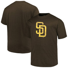 San Diego Padres Profile Big & Tall Weathered Logo T-Shirt Heather Brown