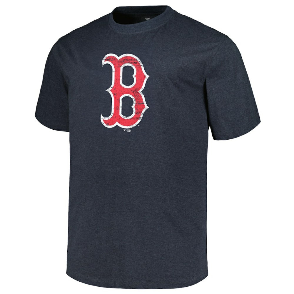 Boston Red Sox Profile Big & Tall Weathered Logo T-Shirt Heather Navy
