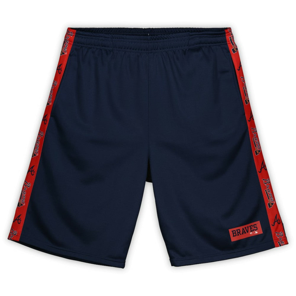 Atlanta Braves Profile Big & Tall Fleece Shorts Navy