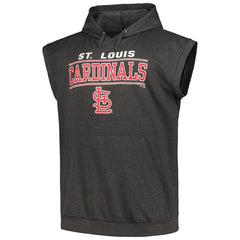 St. Louis Cardinals Profile Big & Tall Muscle Sleeveless Pullover Hoodie Heather Charcoal