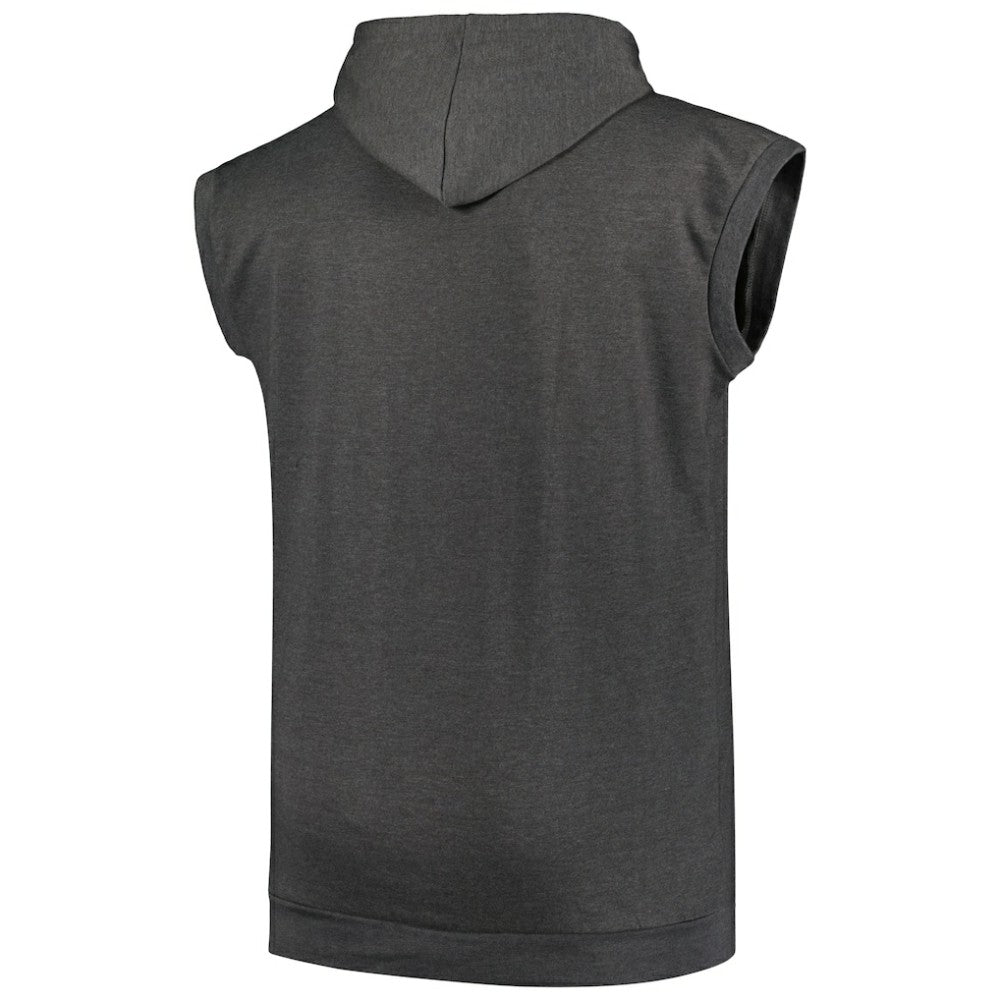 San Diego Padres Profile Big & Tall Muscle Sleeveless Pullover Hoodie Heather Charcoal