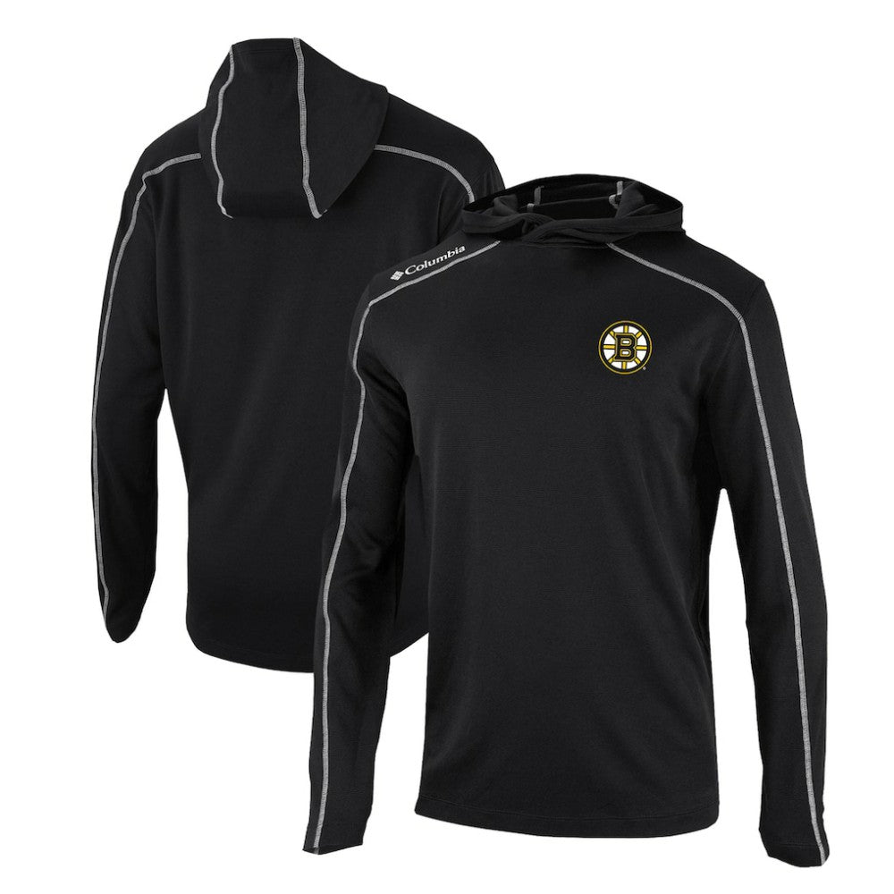 Boston Bruins Columbia Omni-Wick Shotgun Long Sleeve Hoodie T-Shirt - Black T-shirts
