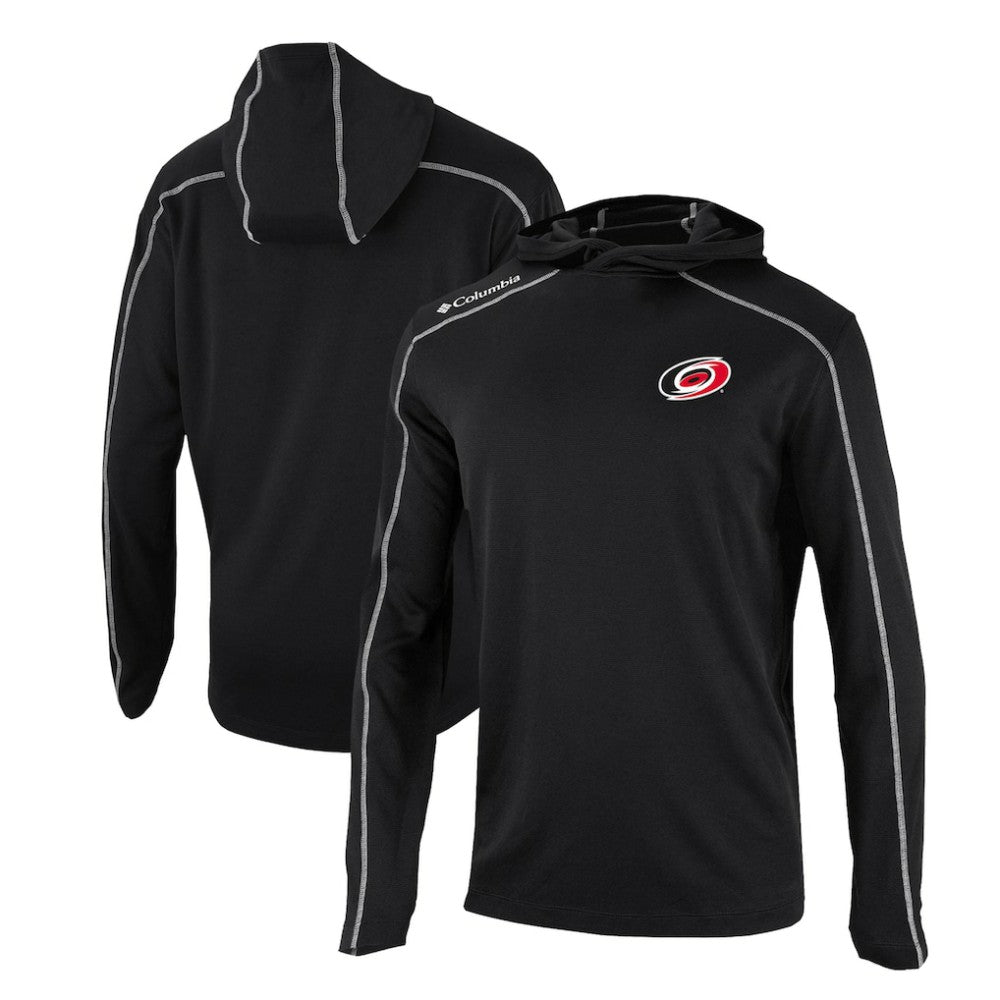 Carolina Hurricanes Columbia Omni-Wick Shotgun Long Sleeve Hoodie T-Shirt - Black T-shirts