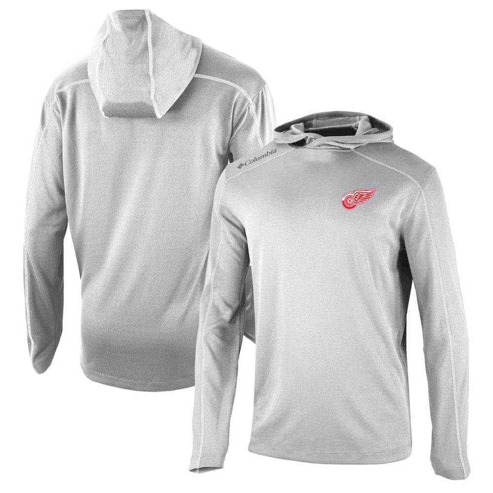 Detroit Red Wings Columbia Omni-Wick Shotgun Long Sleeve Hoodie T-Shirt - Gray T-shirts