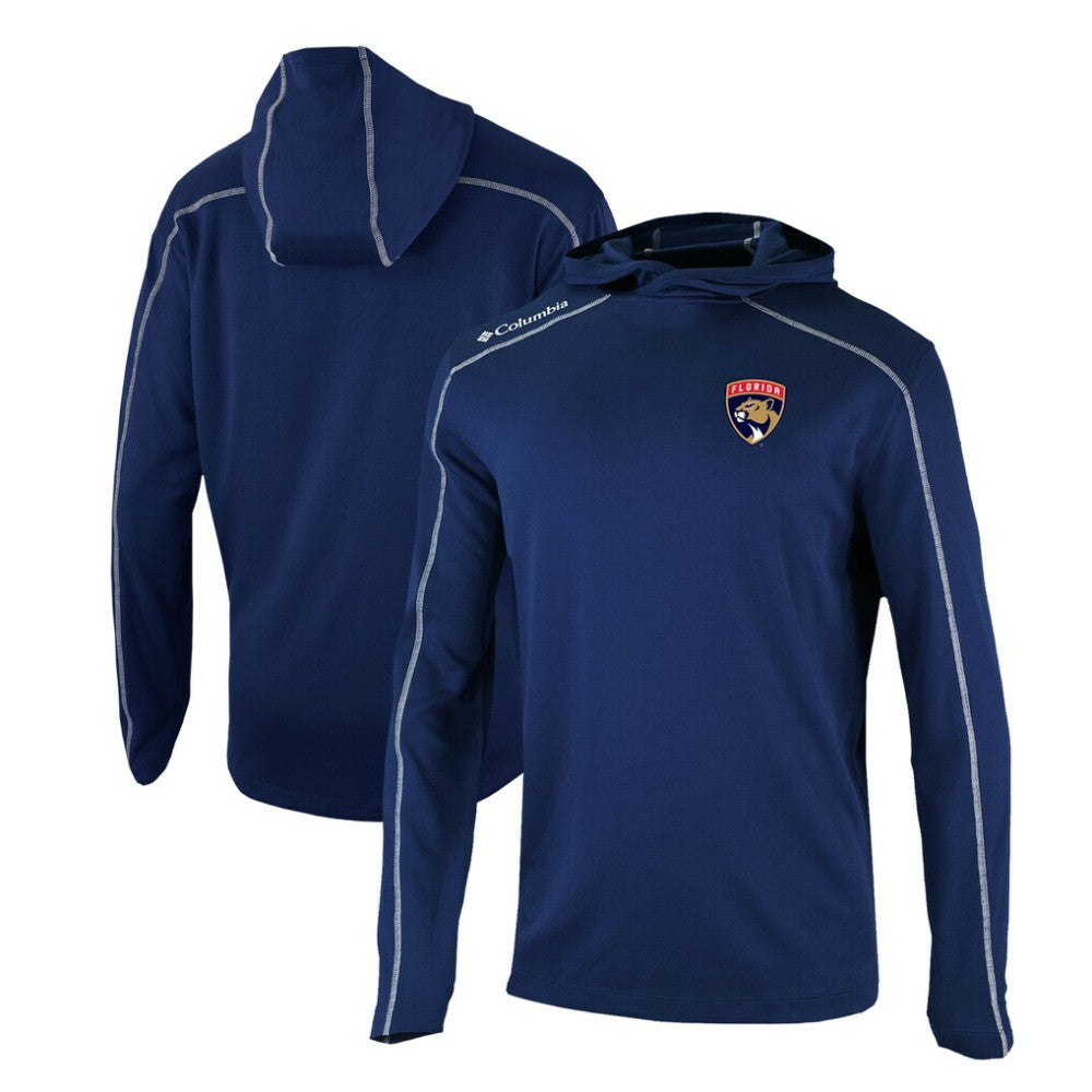 Florida Panthers Columbia Omni-Wick Shotgun Long Sleeve Hoodie T-Shirt - Navy T-shirts