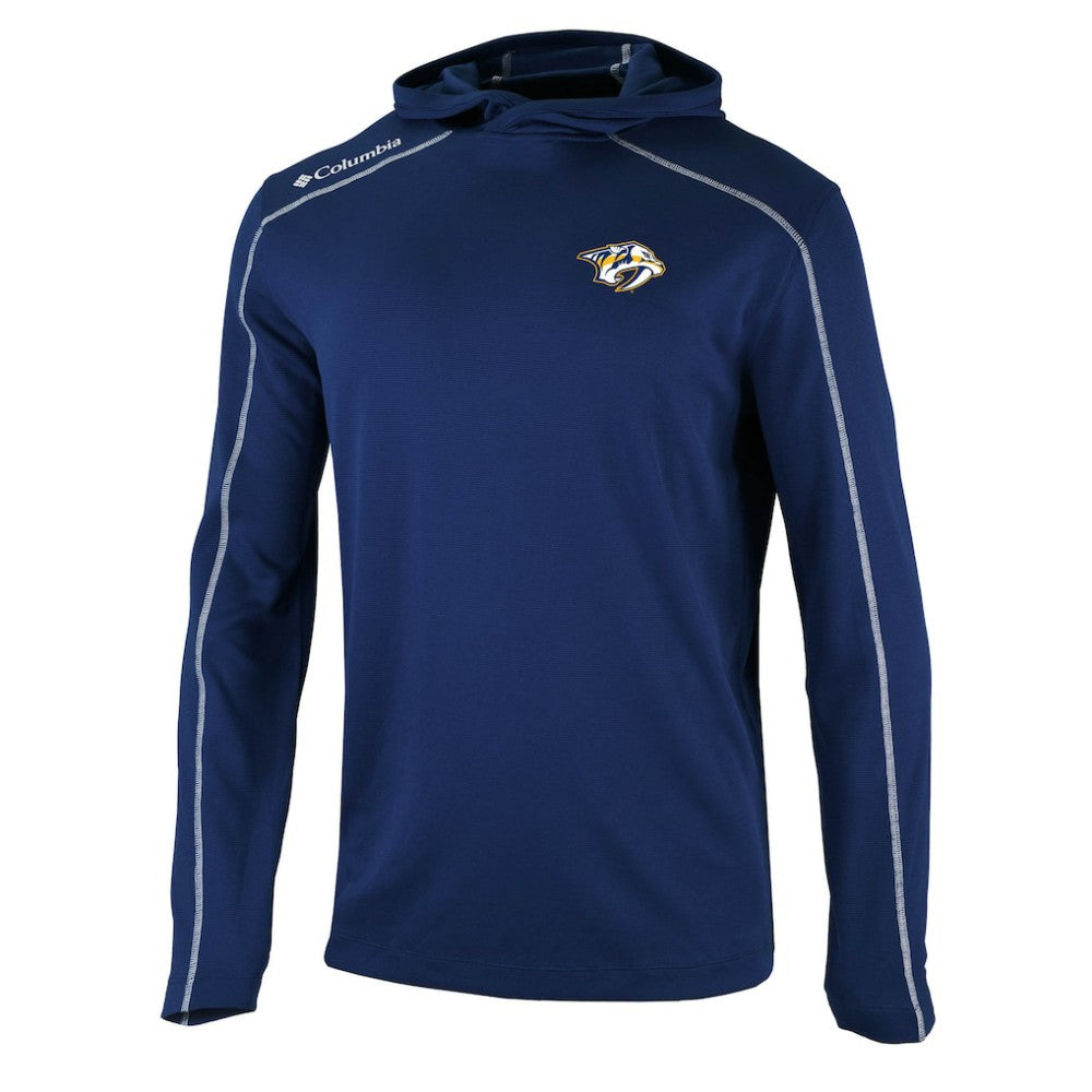 Nashville Predators Columbia Omni-Wick Shotgun Long Sleeve Hoodie T-Shirt - Navy T-shirts