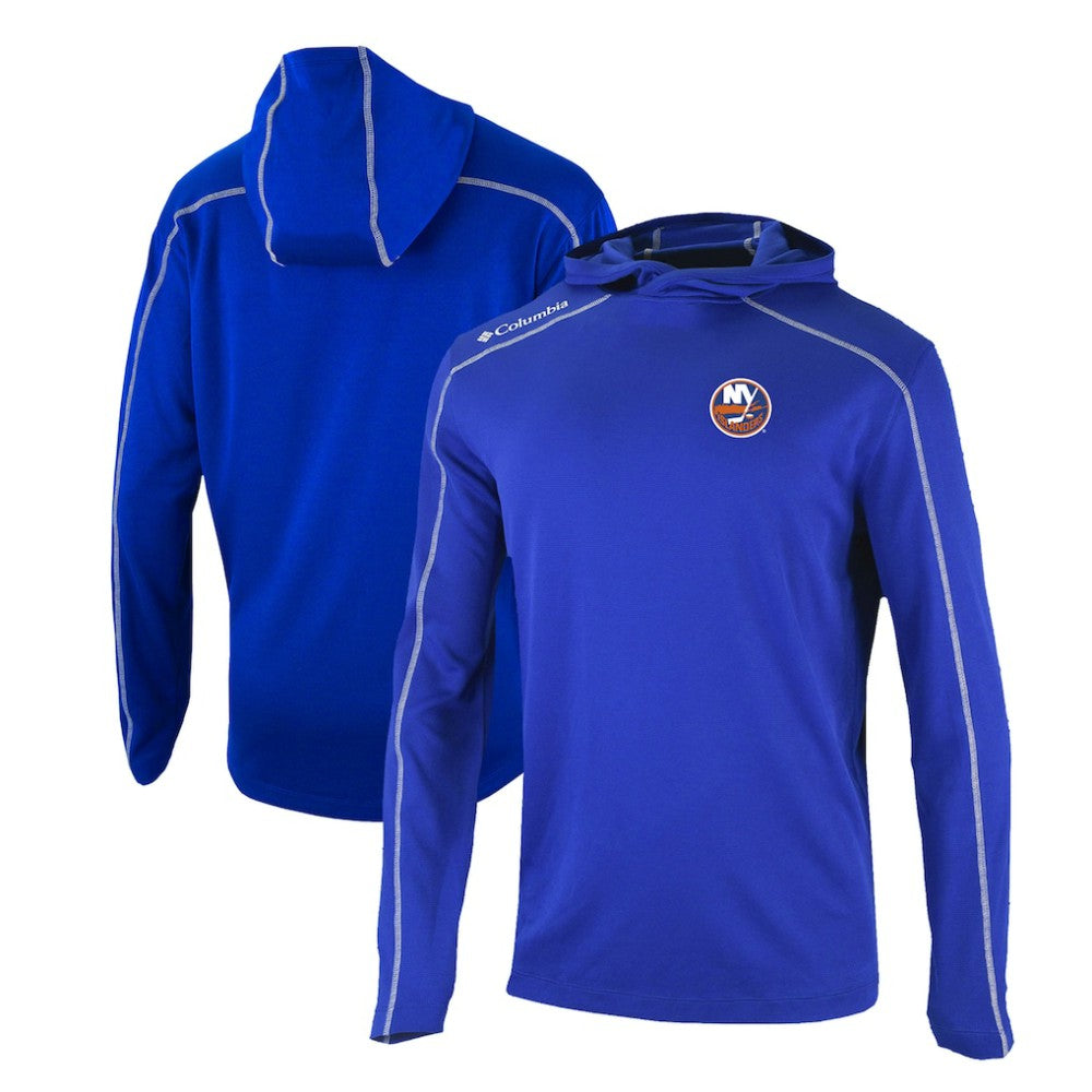 New York Islanders Columbia Omni-Wick Shotgun Long Sleeve Hoodie T-Shirt - Blue T-shirts