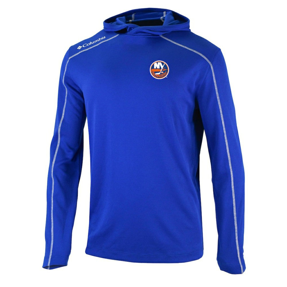 New York Islanders Columbia Omni-Wick Shotgun Long Sleeve Hoodie T-Shirt - Blue T-shirts
