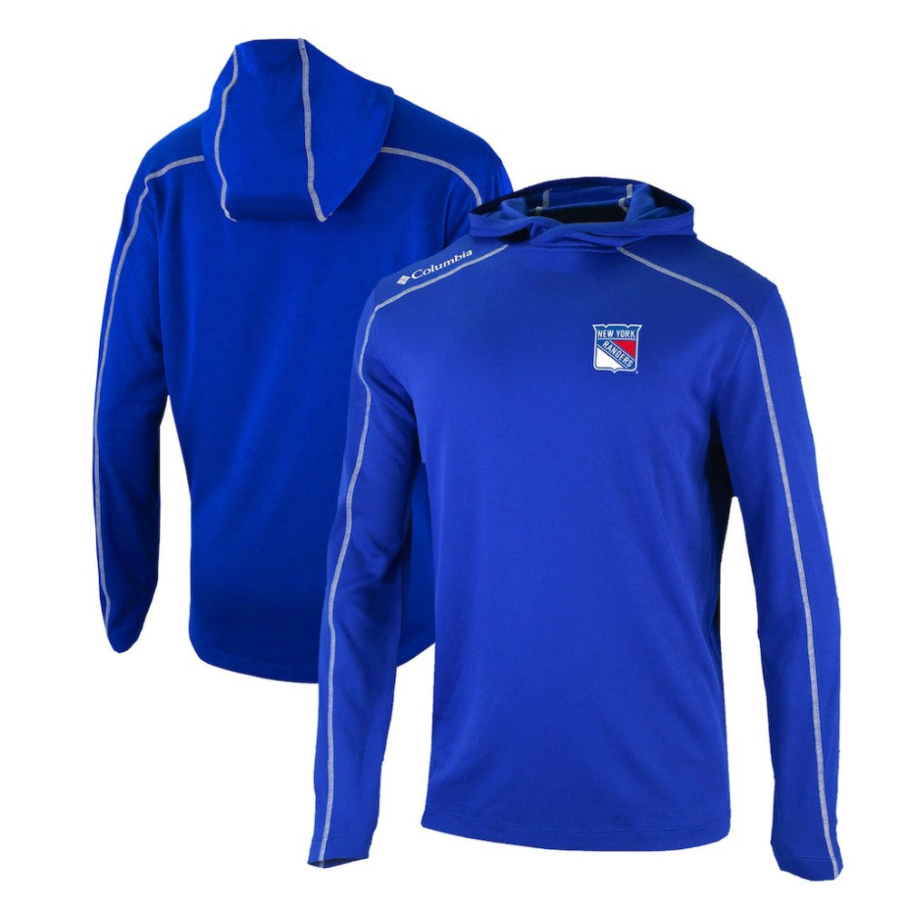 New York Rangers Columbia Omni-Wick Shotgun Long Sleeve Hoodie T-Shirt - Blue T-shirts