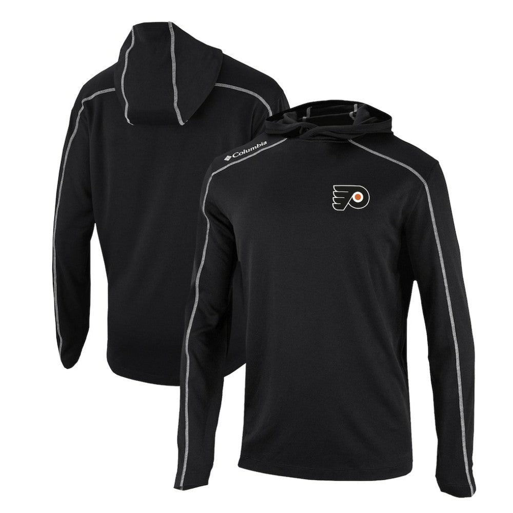 Philadelphia Flyers Columbia Omni-Wick Shotgun Long Sleeve Hoodie T-Shirt - Black T-shirts