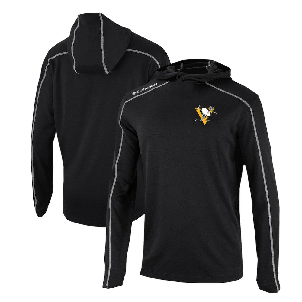 Pittsburgh Penguins Columbia Omni-Wick Shotgun Long Sleeve Hoodie T-Shirt - Black T-shirts