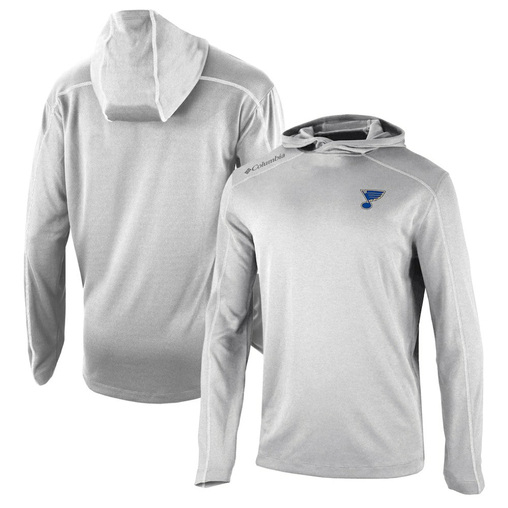 St. Louis Blues Columbia Omni-Wick Shotgun Long Sleeve Hoodie T-Shirt - Gray T-shirts