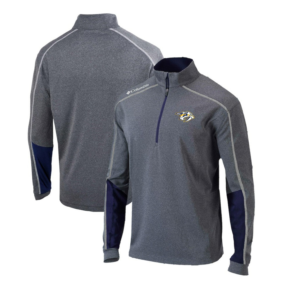 Nashville Predators Columbia Omni-Wick Shotgun 2.0 Quarter-Zip Pullover Top - Gray/Navy Pullover