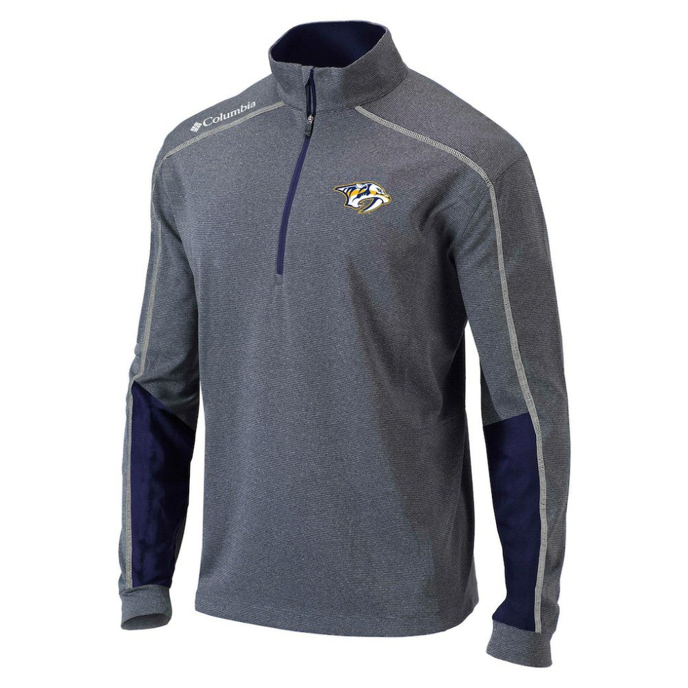Nashville Predators Columbia Omni-Wick Shotgun 2.0 Quarter-Zip Pullover Top - Gray/Navy Pullover