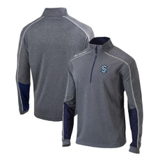 Seattle Kraken Columbia Omni-Wick Shotgun 2.0 Quarter-Zip Pullover Top - Gray/Navy Pullover