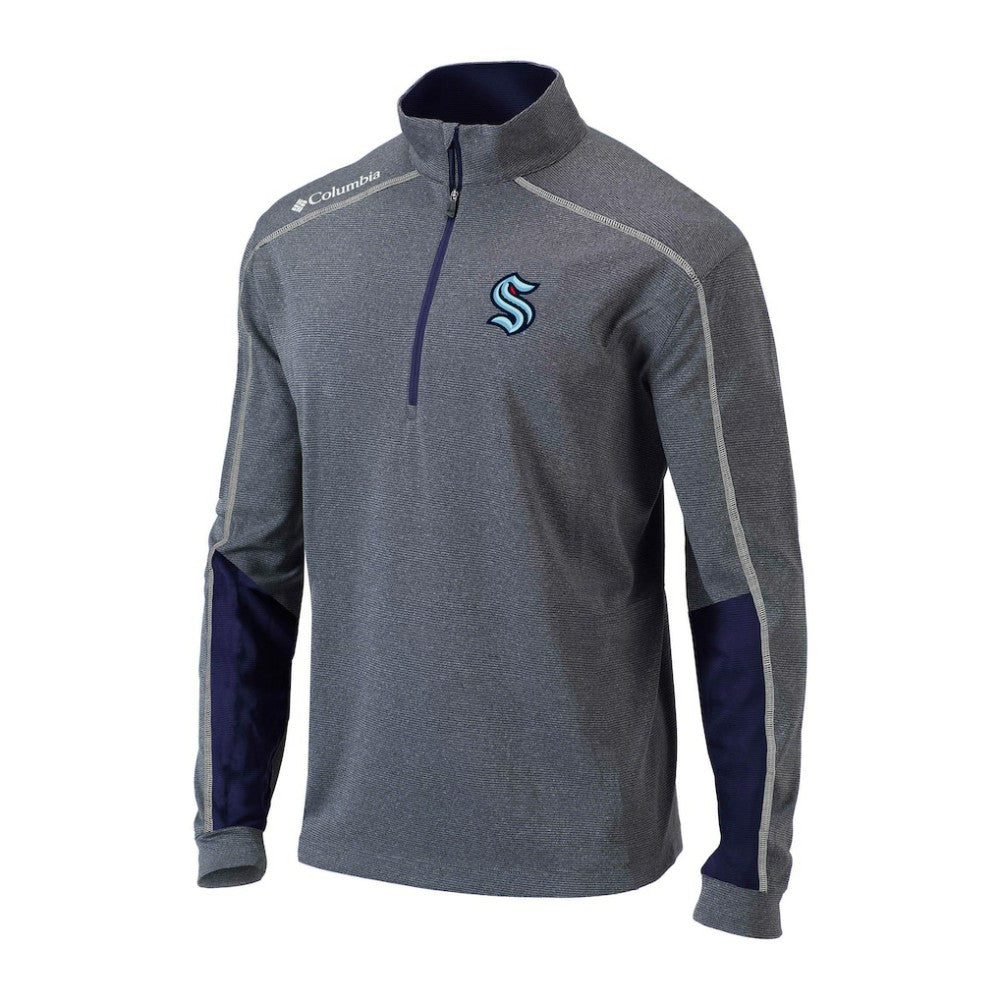Seattle Kraken Columbia Omni-Wick Shotgun 2.0 Quarter-Zip Pullover Top - Gray/Navy Pullover