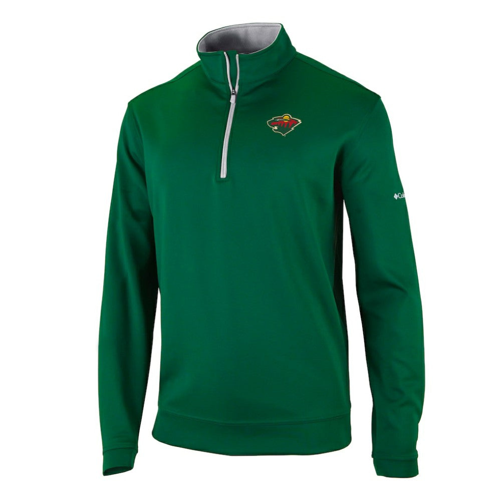 Minnesota Wild Columbia Omni-Wick Wickhams Hills Half-Zip Pullover Top - Green Pullover