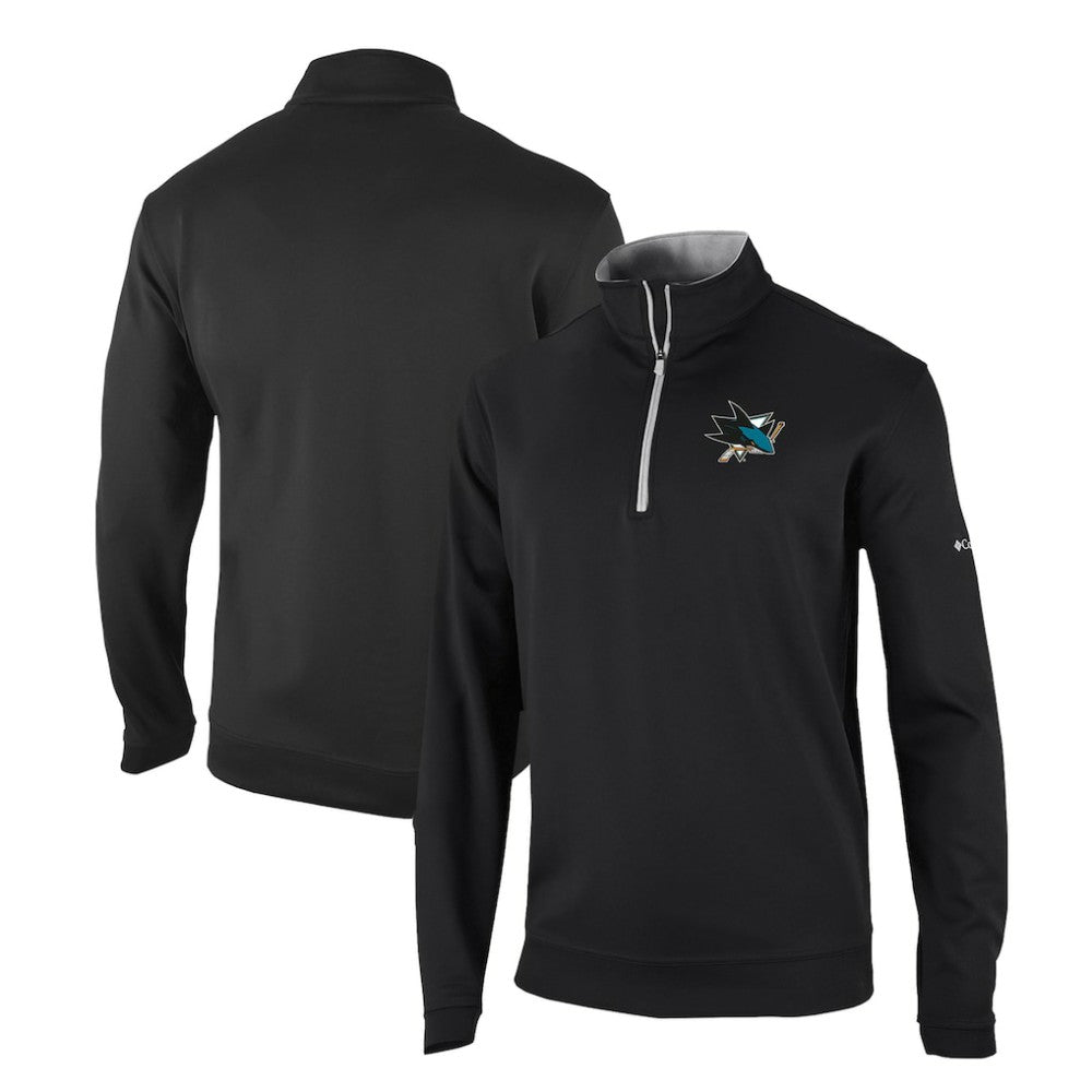 San Jose Sharks Columbia Omni-Wick Wickhams Hills Half-Zip Pullover Top - Black Pullover