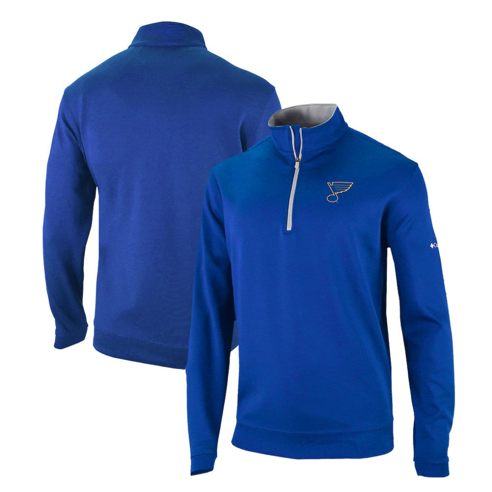 St. Louis Blues Columbia Omni-Wick Wickhams Hills Half-Zip Pullover Top - Blue Pullover